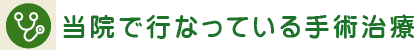当院で行なっている手術治療